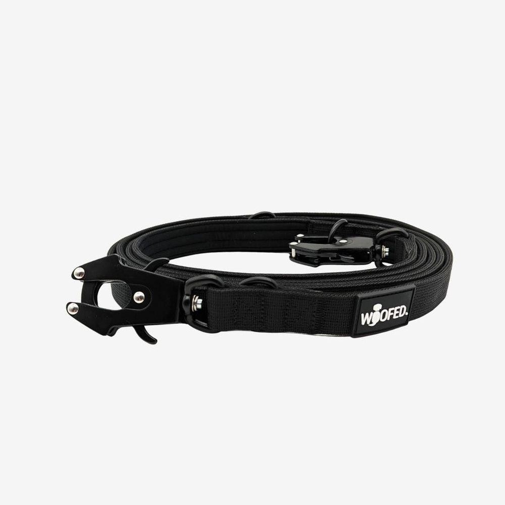 Nylon Halsband-Leine-Set Deep Black ultraleicht