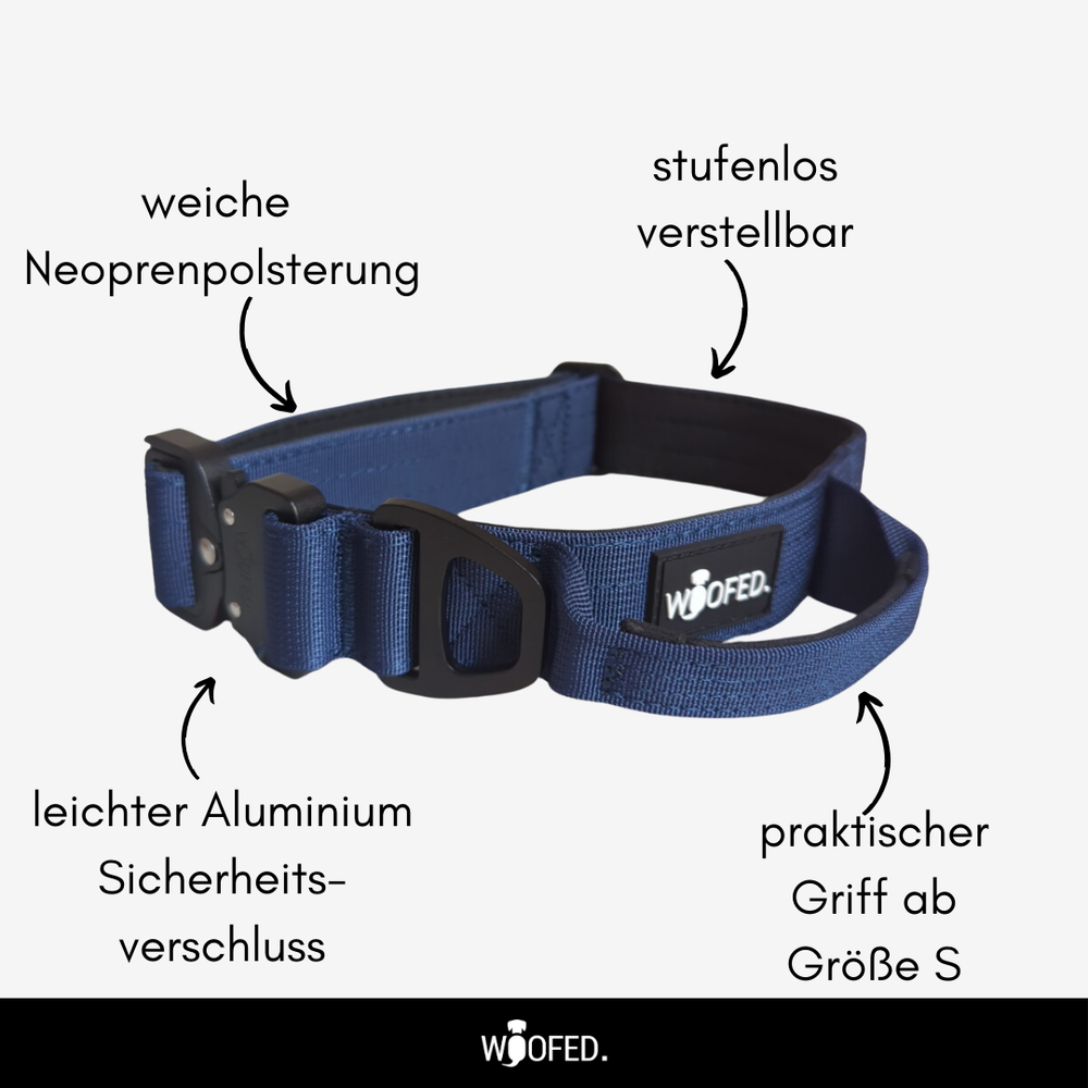 Nylon Halsband-Leine-Set Midnight Blue ultraleicht