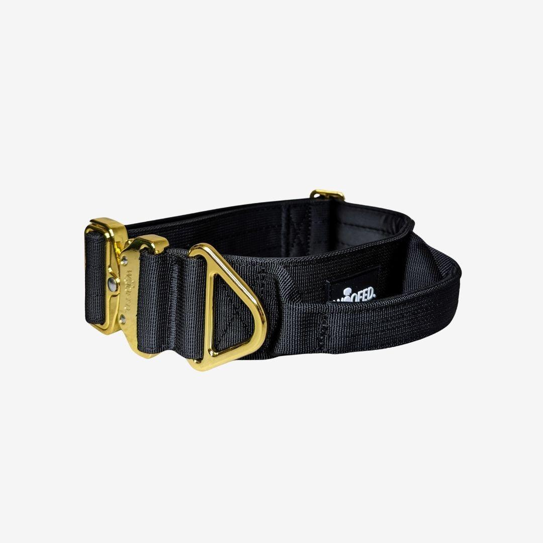 Nylon Tactical Halsband BLACK GOLD - WOOFED.