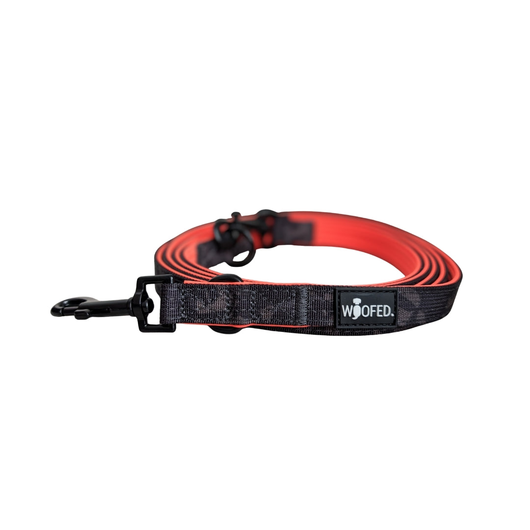 verstellbare Hundeleine im stylischem Camo mit Orange aus robustem Nylon 