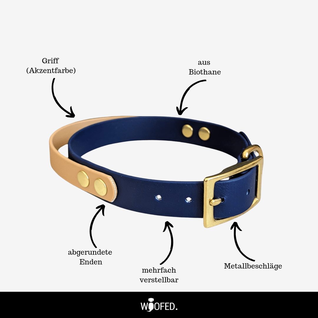 Biothane Halsband mit Griff verstellbar - WOOFED.