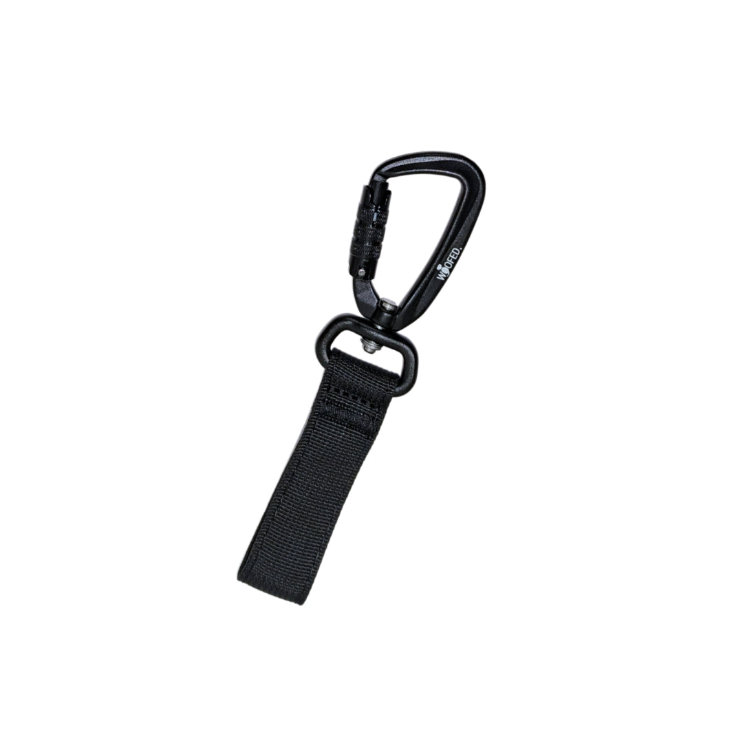 Twist-Lock Sicherheitskarabiner Schlaufe in schwarz für Gassigürtel für Hunde 