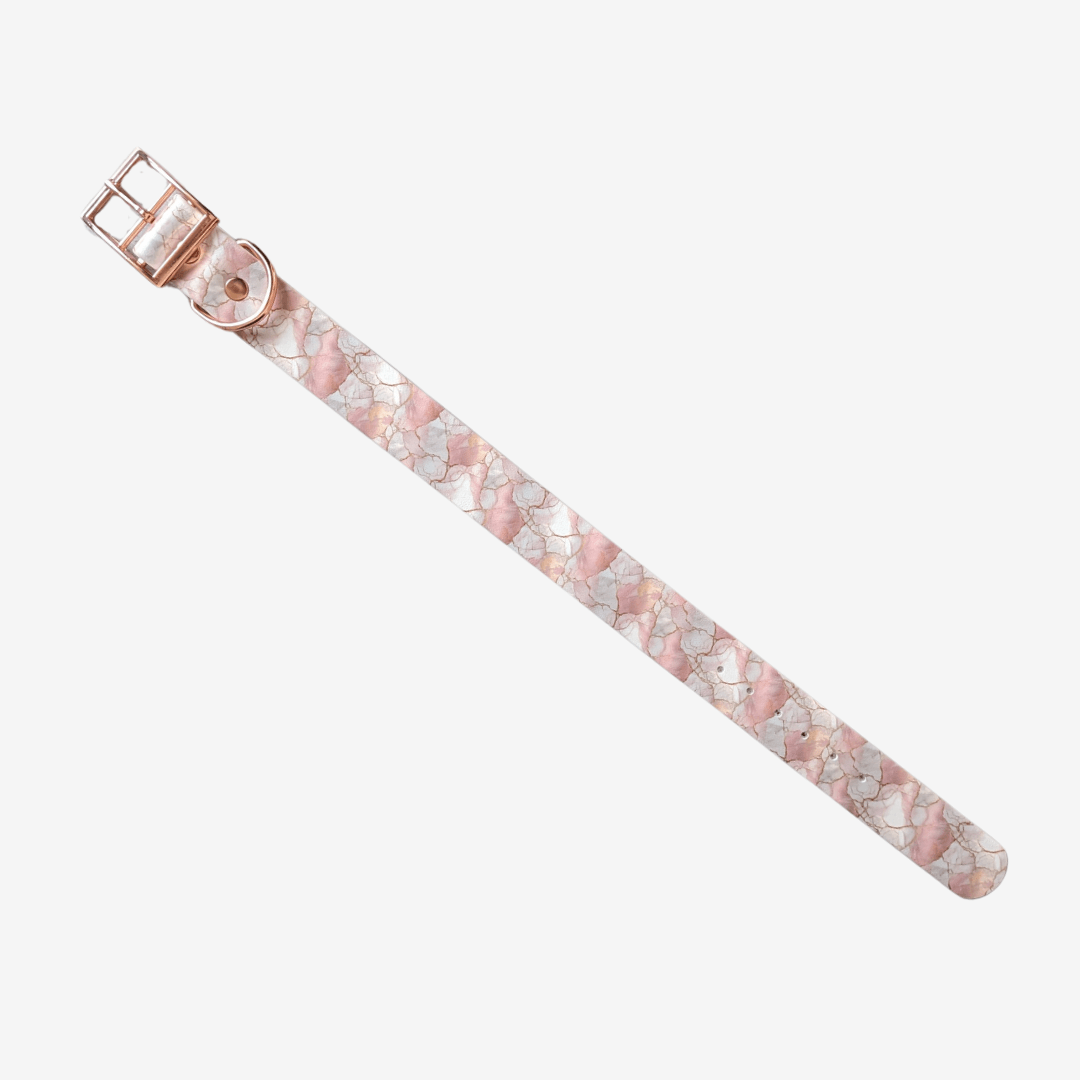 UV Biothane Halsband Marble Rose Gold - WOOFED.