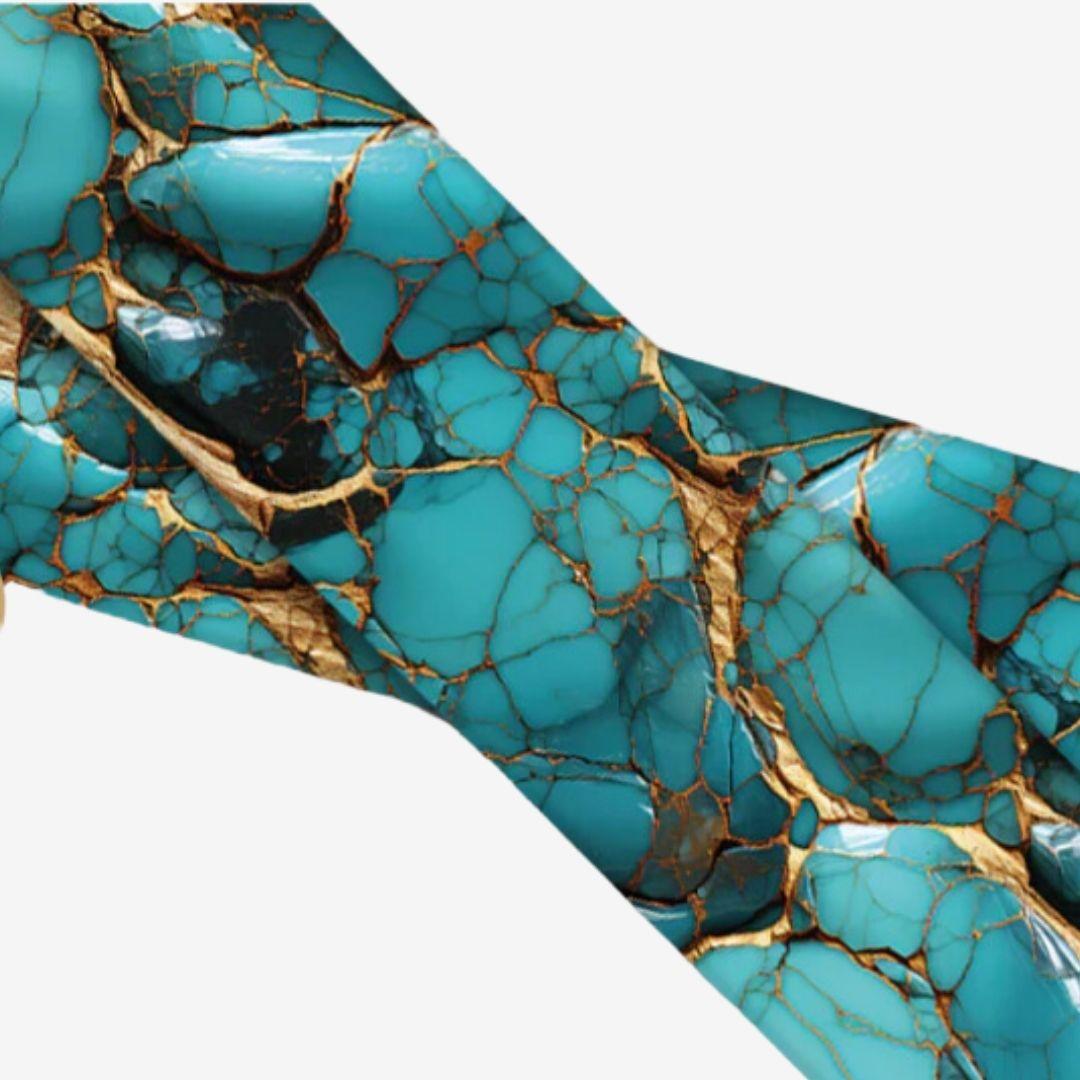 UV Biothane Halsband Marble Turquoise - WOOFED.