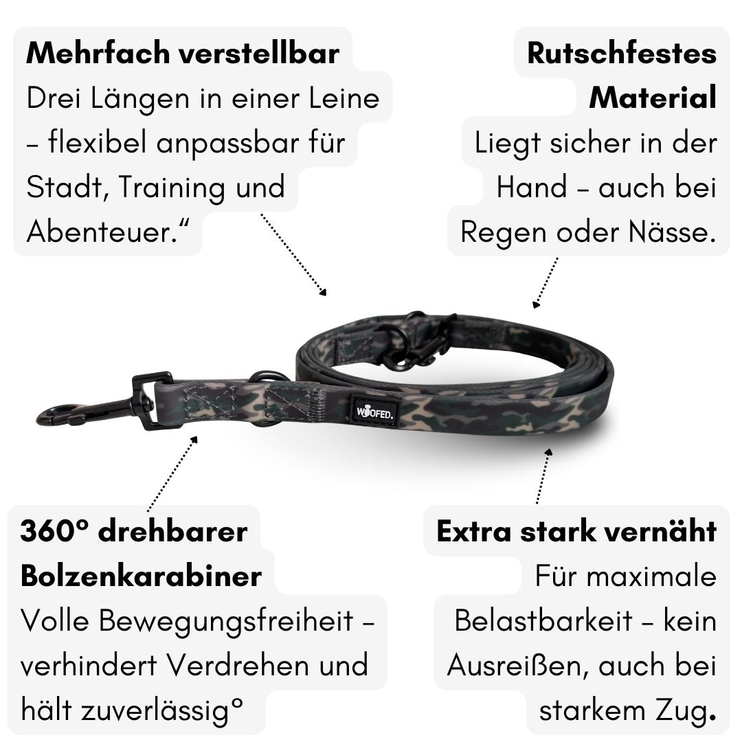 Führleine WOOFLEX® Classic verstellbar Woodland Camo