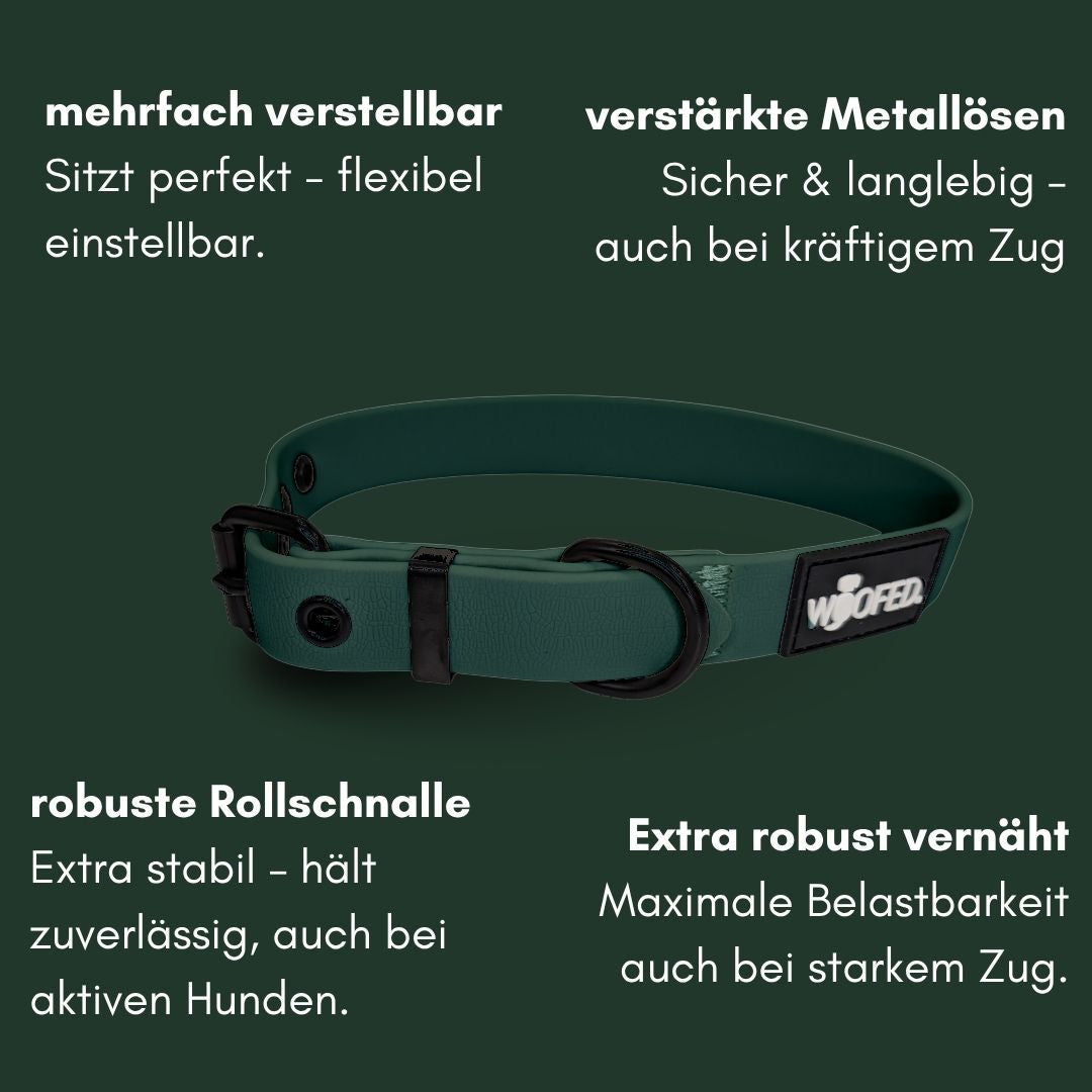 Halsband WOOFLEX® Classic verstellbar Hunting Green