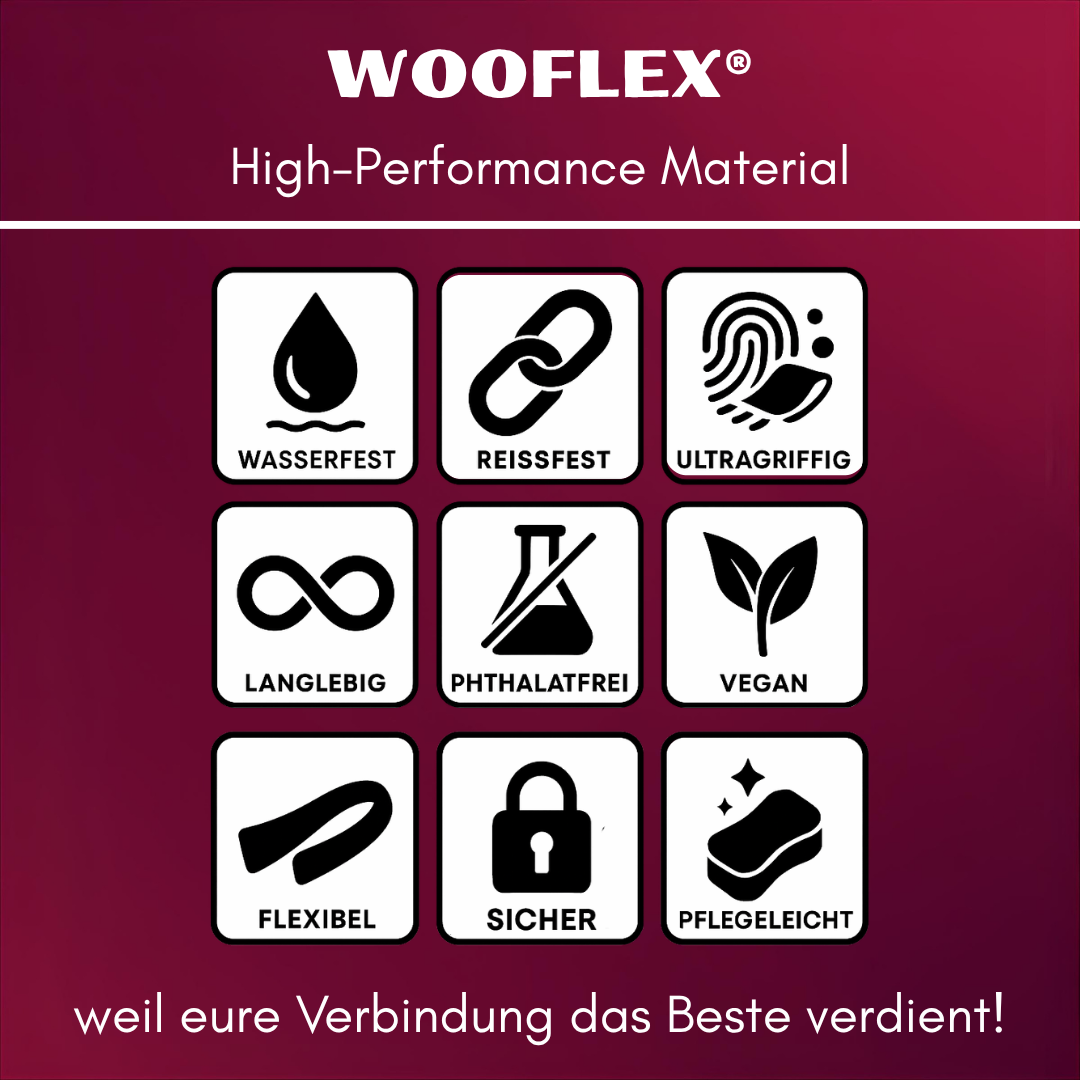 Y-Hundegeschirr WOOFLEX® 4fach-verstellbar mit Griff und Sicherheitsschnallen Burgundy - wasserfest
