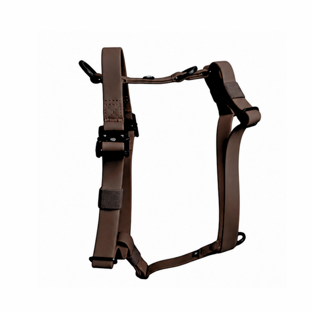 Y-Hundegeschirr WOOFLEX® 4fach-verstellbar mit Griff und Sicherheitsschnallen Espresso - wasserfest