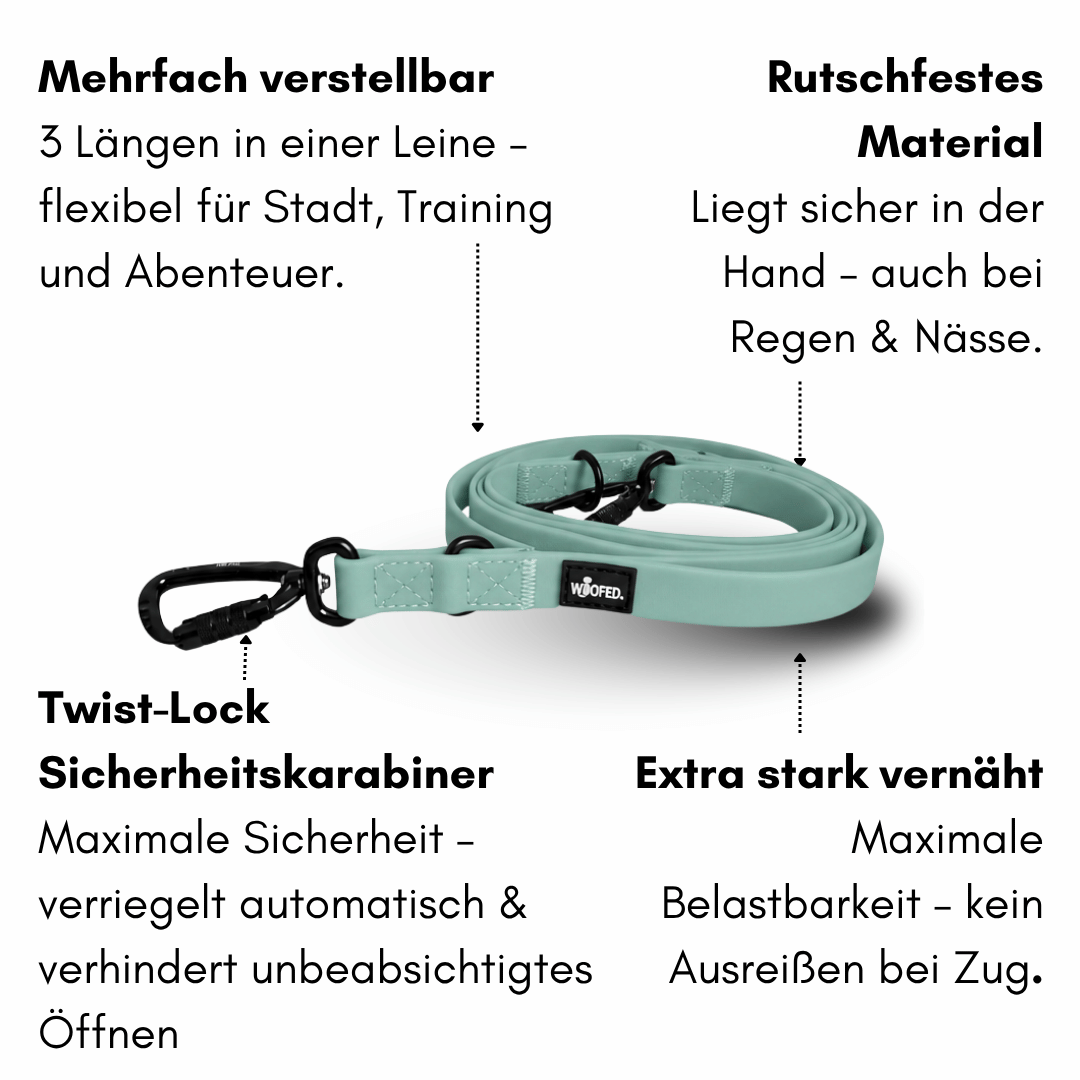 Führleine WOOFLEX® Pro verstellbar Jade Green
