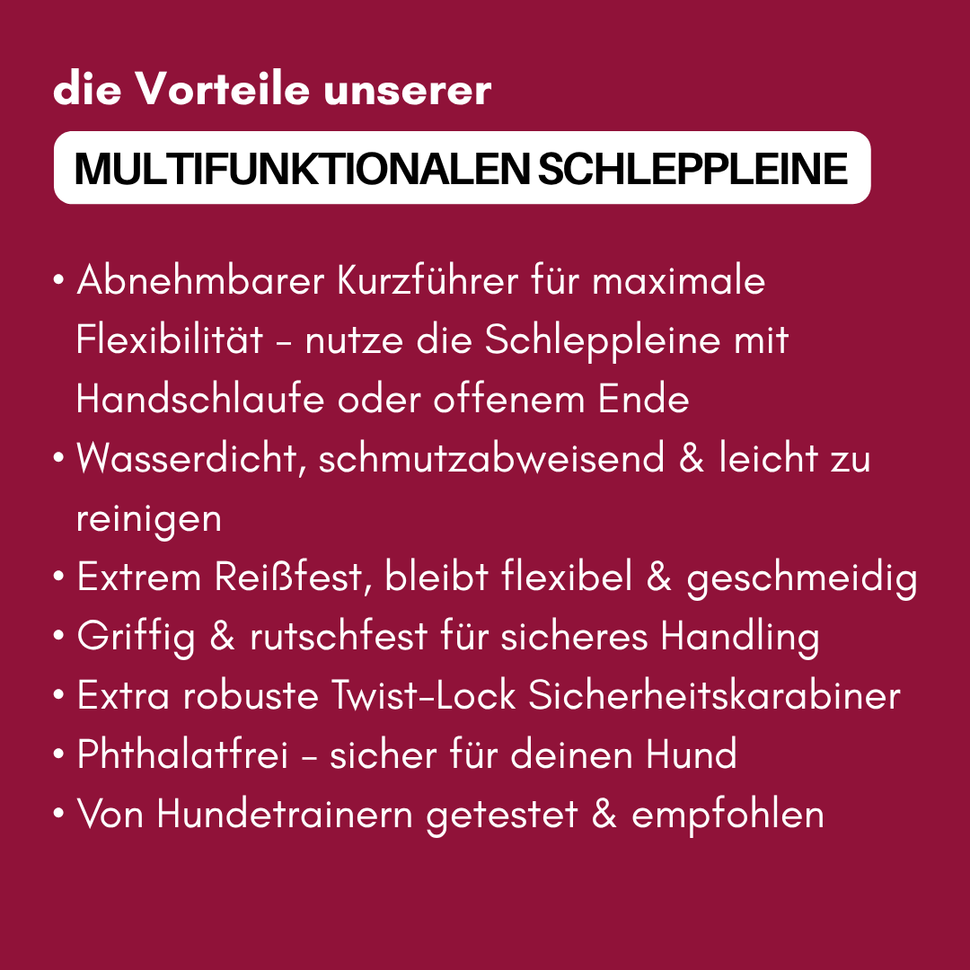 multifunktionale Schleppleine WOOFLEX® Burgundy