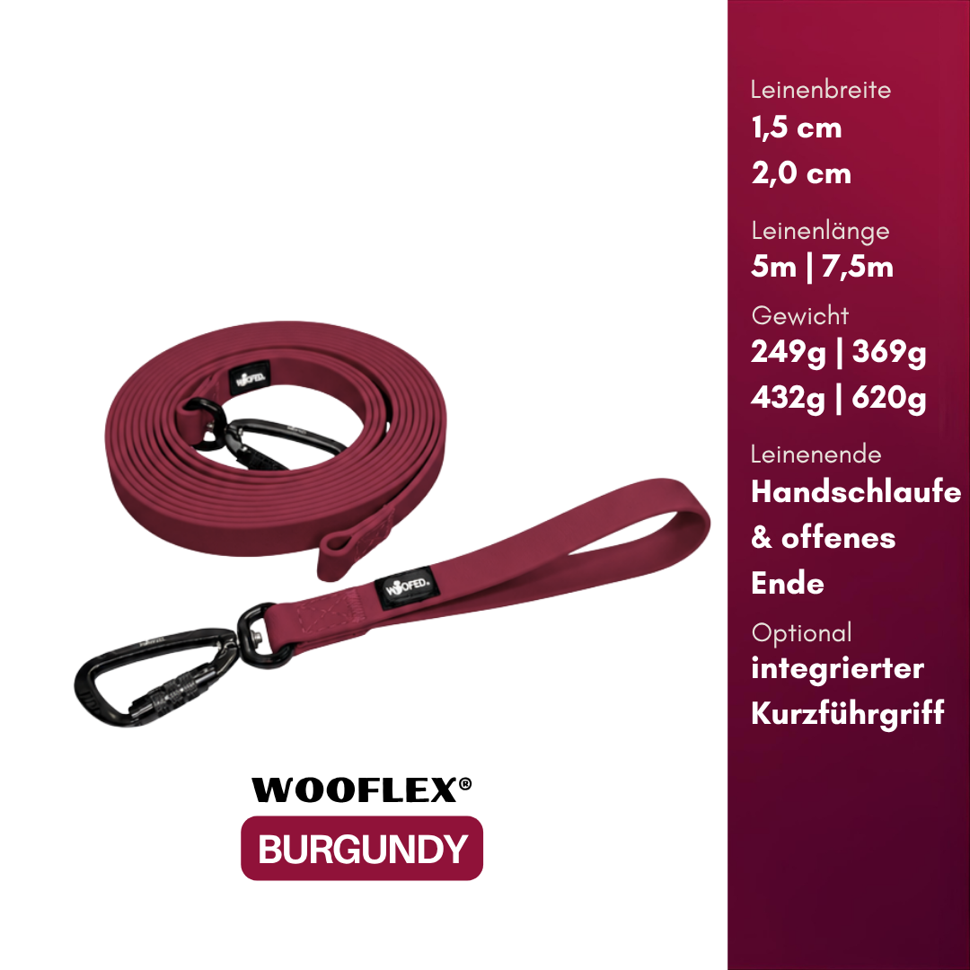 multifunktionale Schleppleine WOOFLEX® Burgundy
