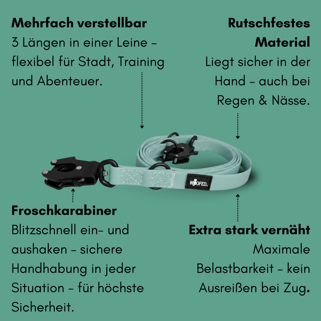 Führleine WOOFLEX® Tactical verstellbar Jade Green