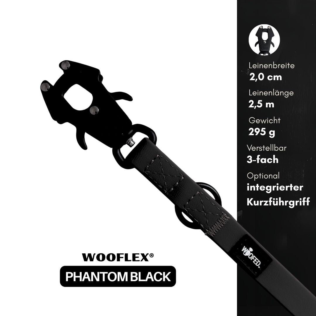 Führleine WOOFLEX® Tactical verstellbar Phantom Black