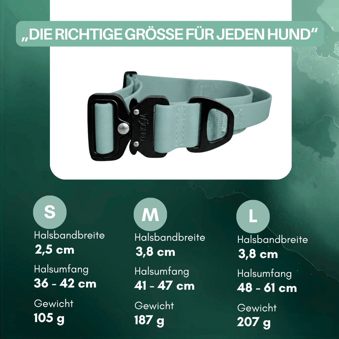Halsband WOOFLEX® Tactical verstellbar mit Griff Jade Green