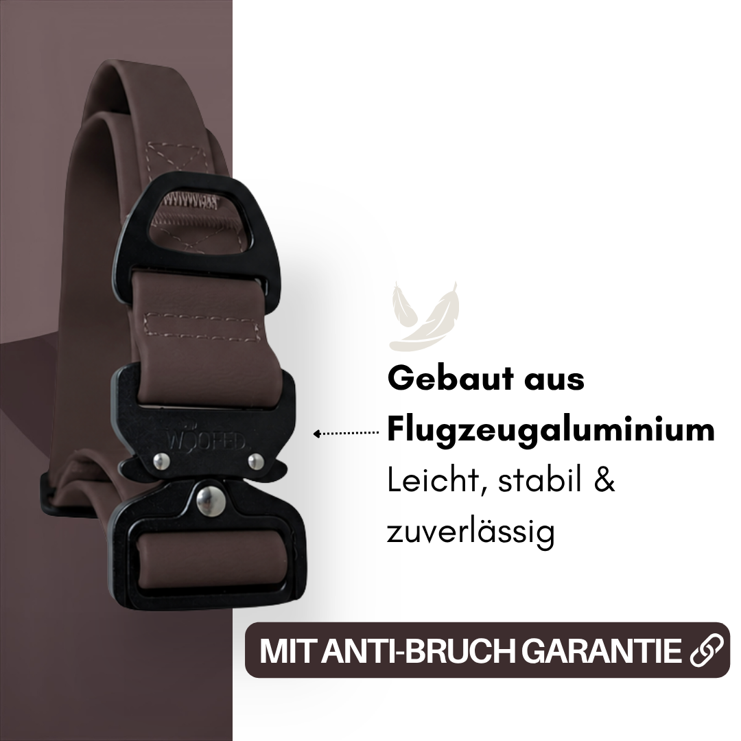 Halsband WOOFLEX® Tactical verstellbar mit Griff Espresso