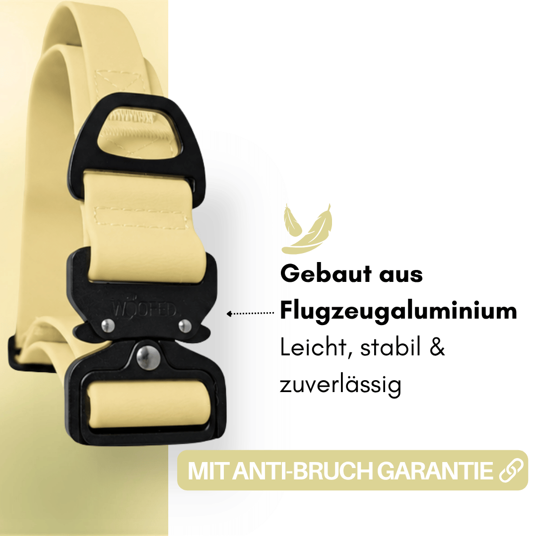 Halsband WOOFLEX® Tactical verstellbar mit Griff Lemon Grass