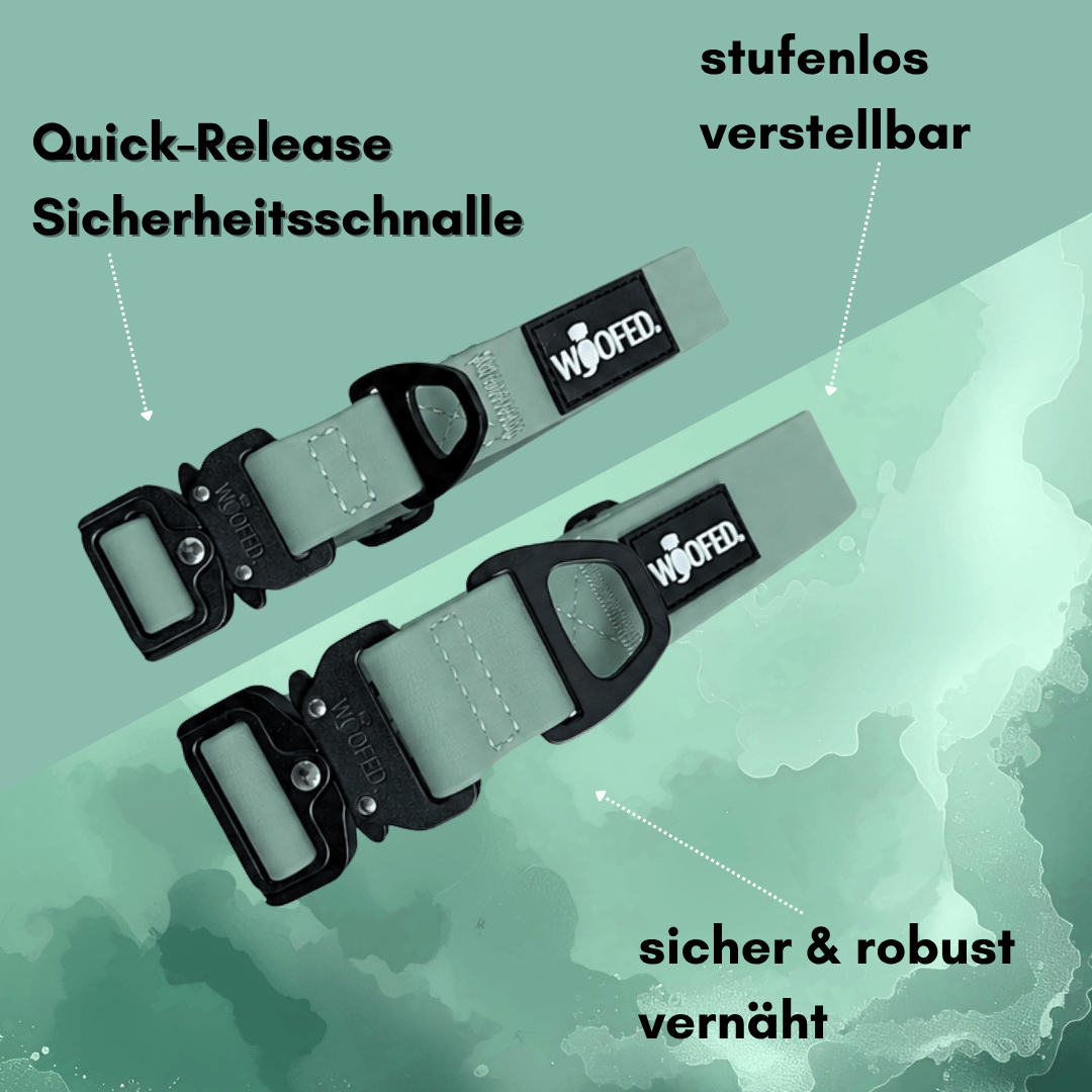 Halsband WOOFLEX® Tactical verstellbar ohne Griff Jade Green