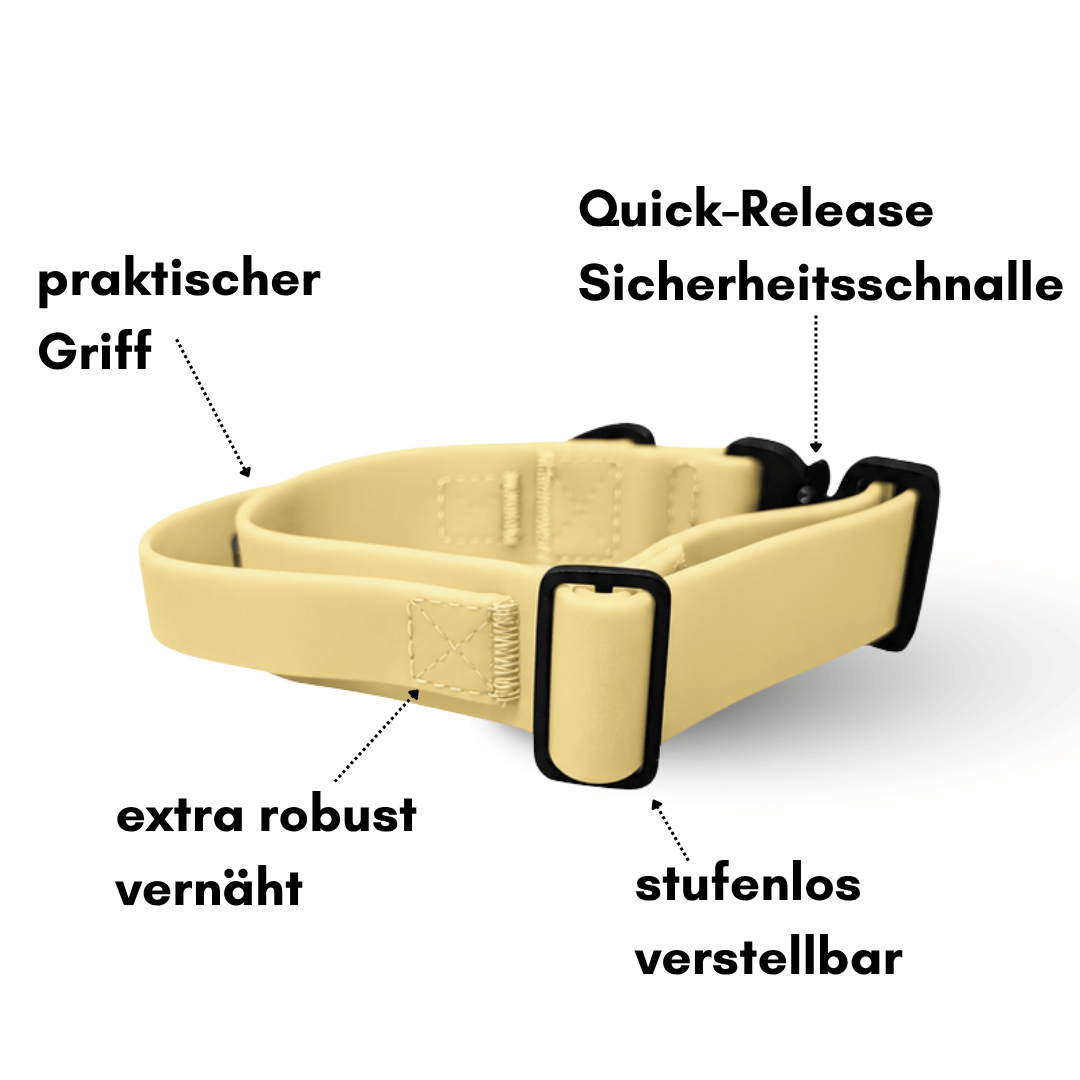 Halsband WOOFLEX® Tactical verstellbar mit Griff Lemon Grass
