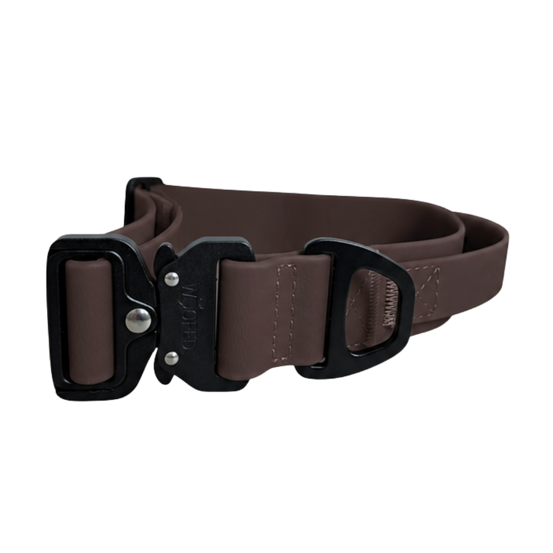 Halsband WOOFLEX® Tactical verstellbar mit Griff Espresso