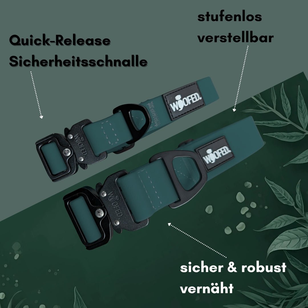 Halsband WOOFLEX® Tactical verstellbar ohne Griff Hunting Green - WOOFED.