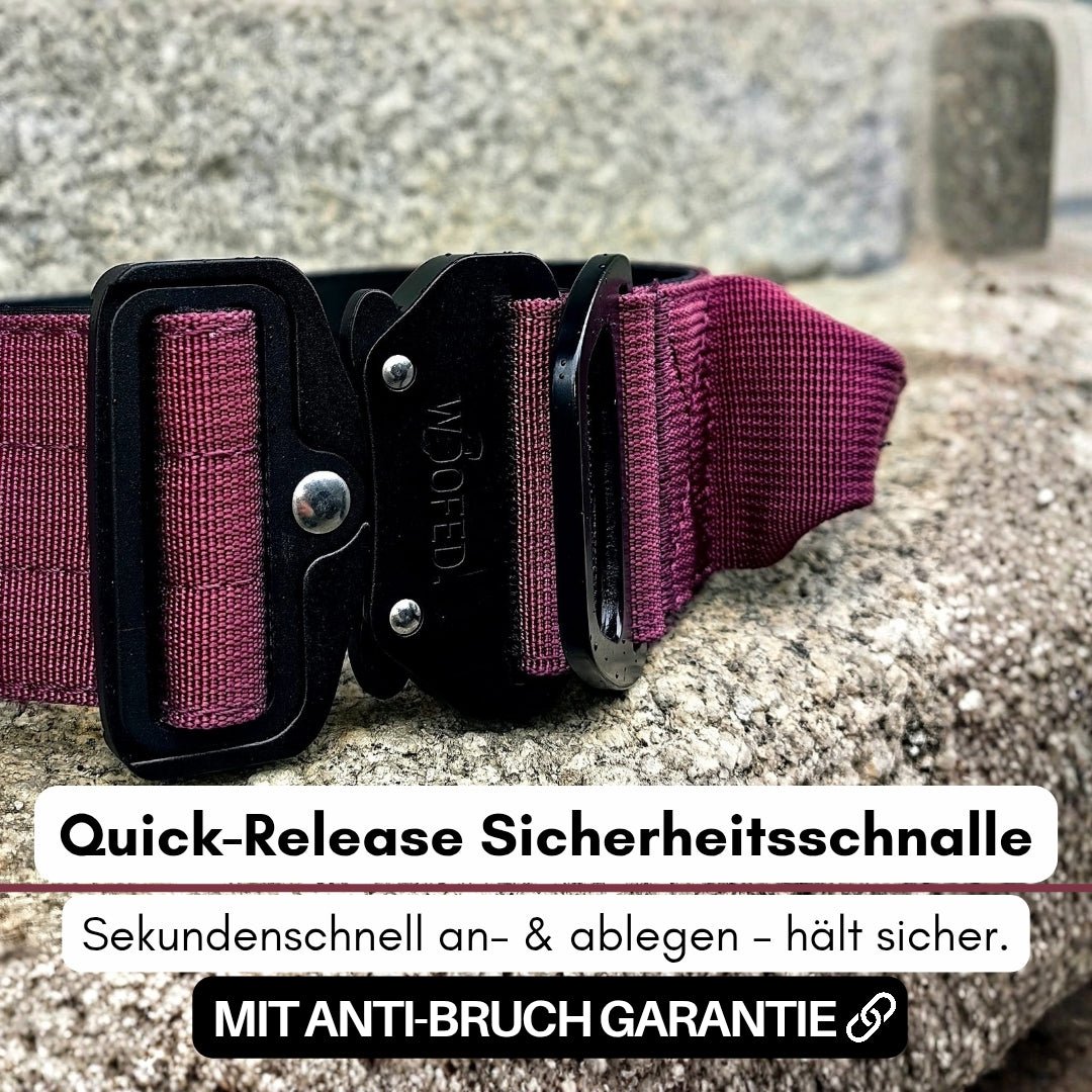 Nylon Tactical Halsband Bordeaux - ultraleicht - WOOFED.