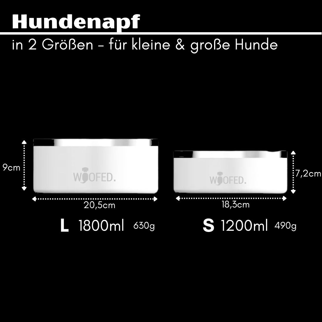 Premium Edelstahlnapf Pure White