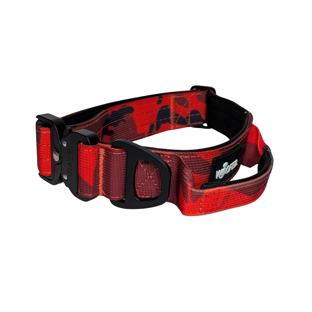 taktisches Nylon Halsband Red Camo - ultraleicht