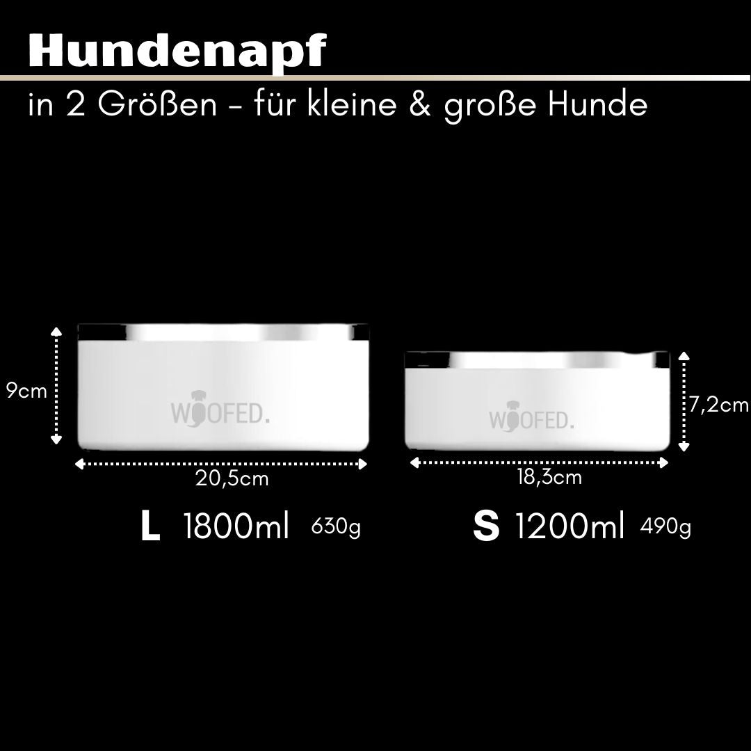 Premium Edelstahlnapf Pure White