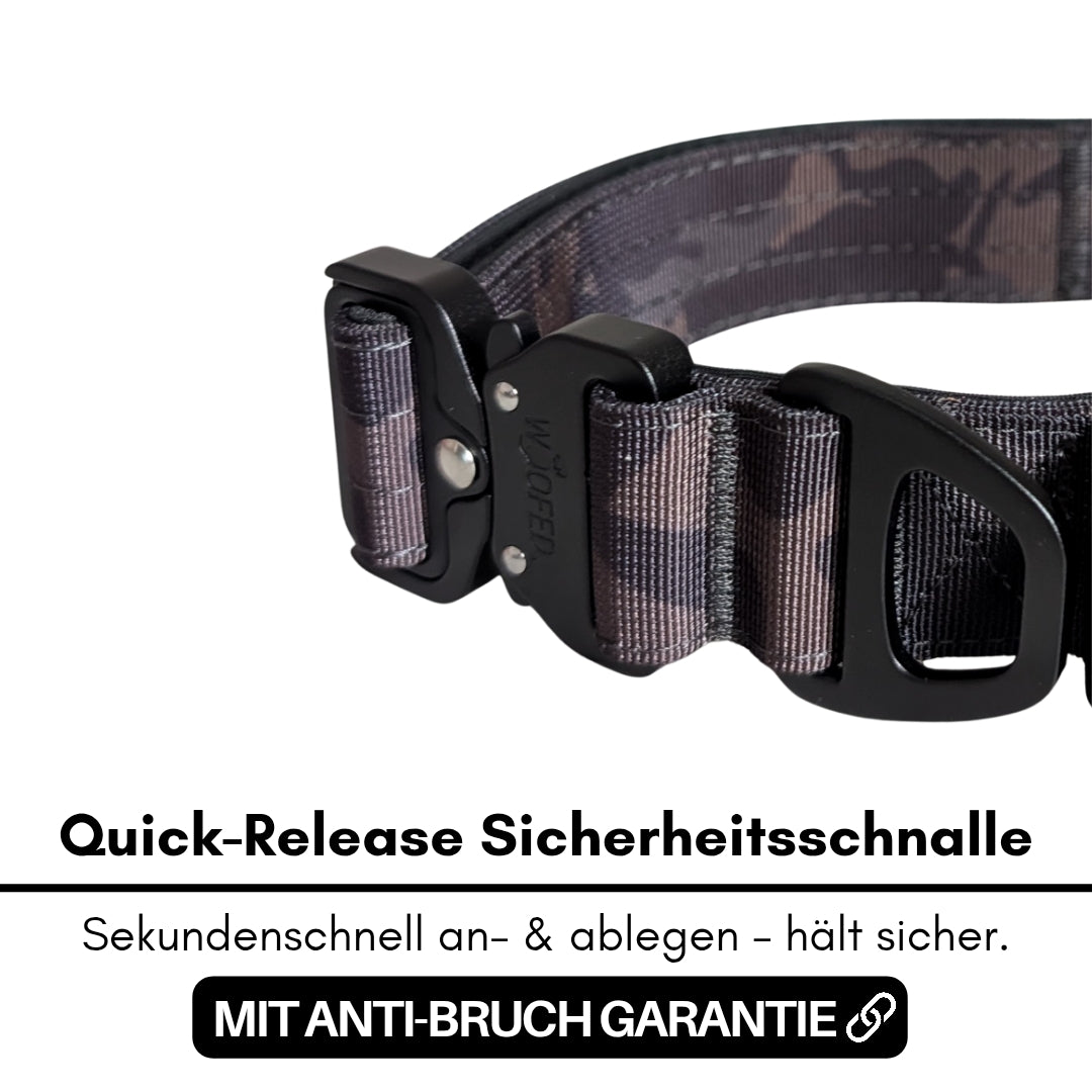 Nylon Halsband-Leine-Set Black Camo ultraleicht