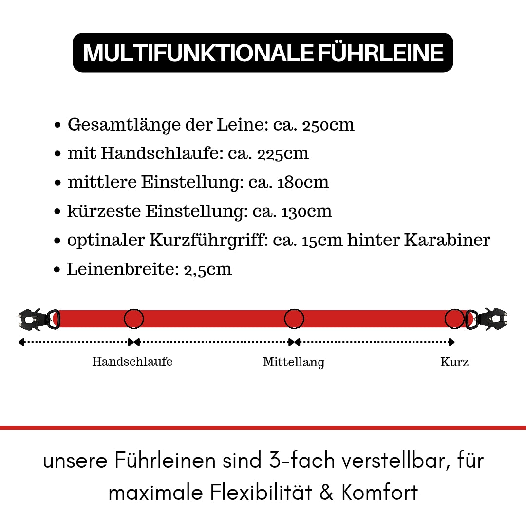 taktische Nylon Führleine Rosso Red