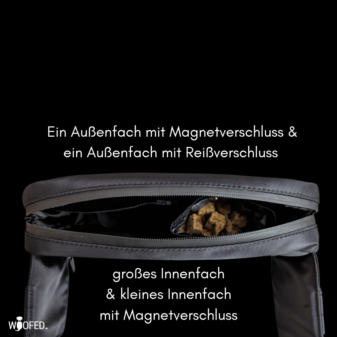 Multifunktionale Gassitasche - 2 in 1 Bauchtasche & Schultertasche Deep Black