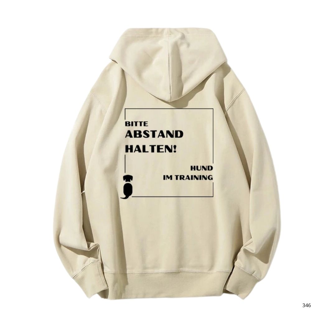 Hoodie Unisex "Abstand halten" Beige