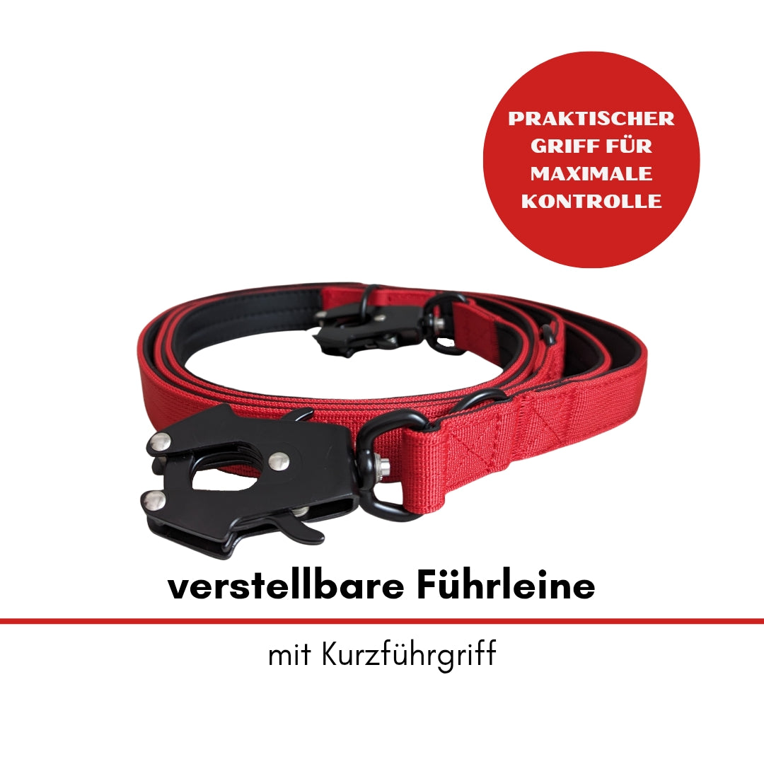 taktische Nylon Führleine Rosso Red