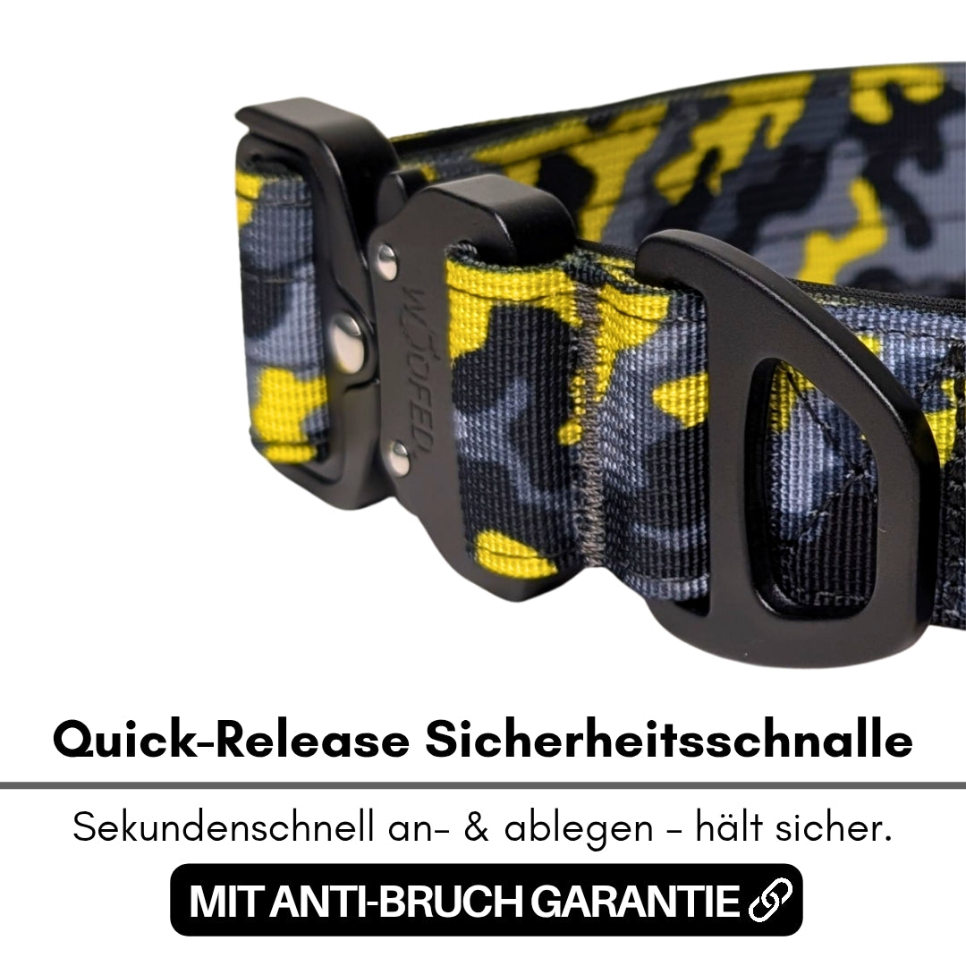 taktisches Nylon Halsband Yellow Camo ultraleicht