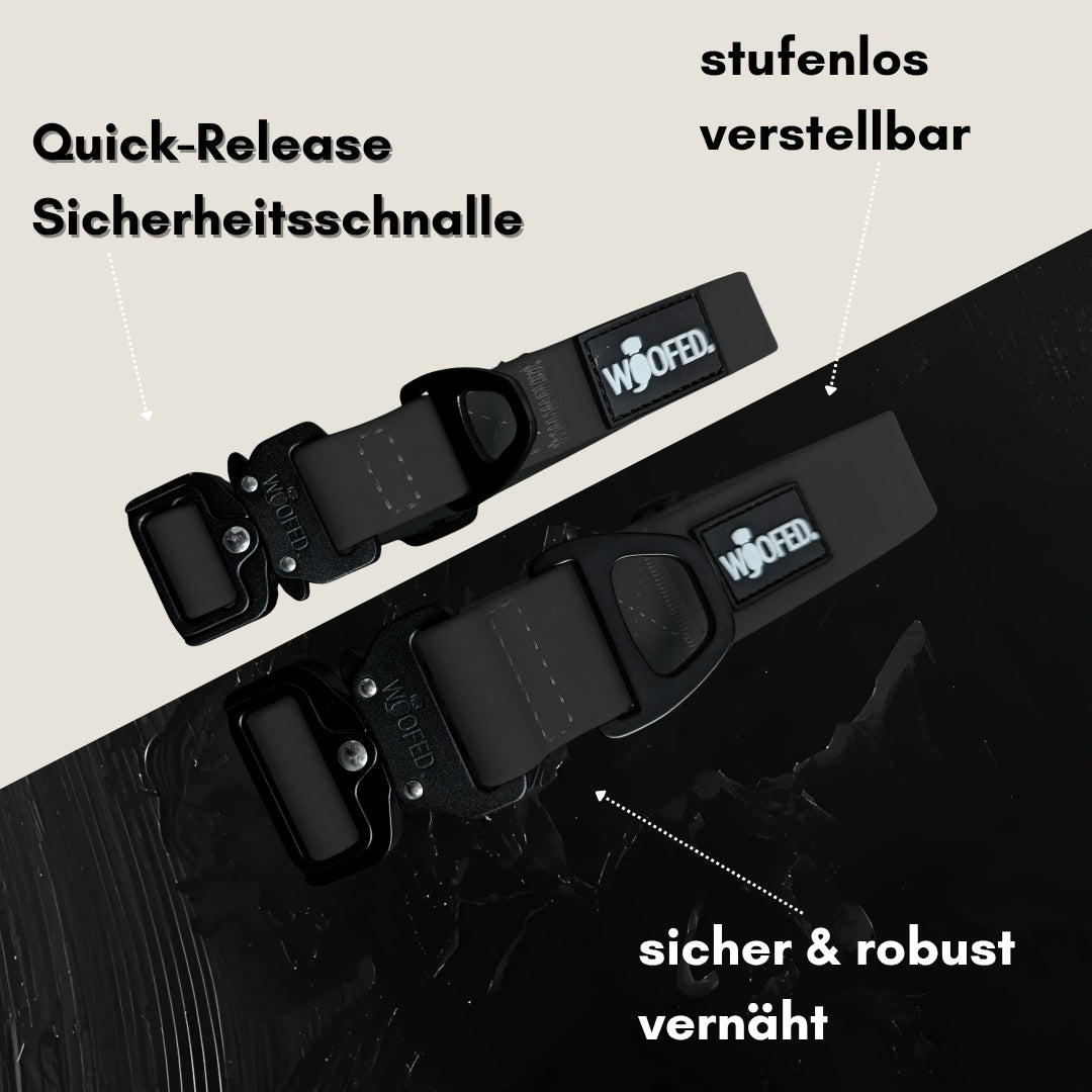 Halsband WOOFLEX® Tactical verstellbar ohne Griff Phantom Black