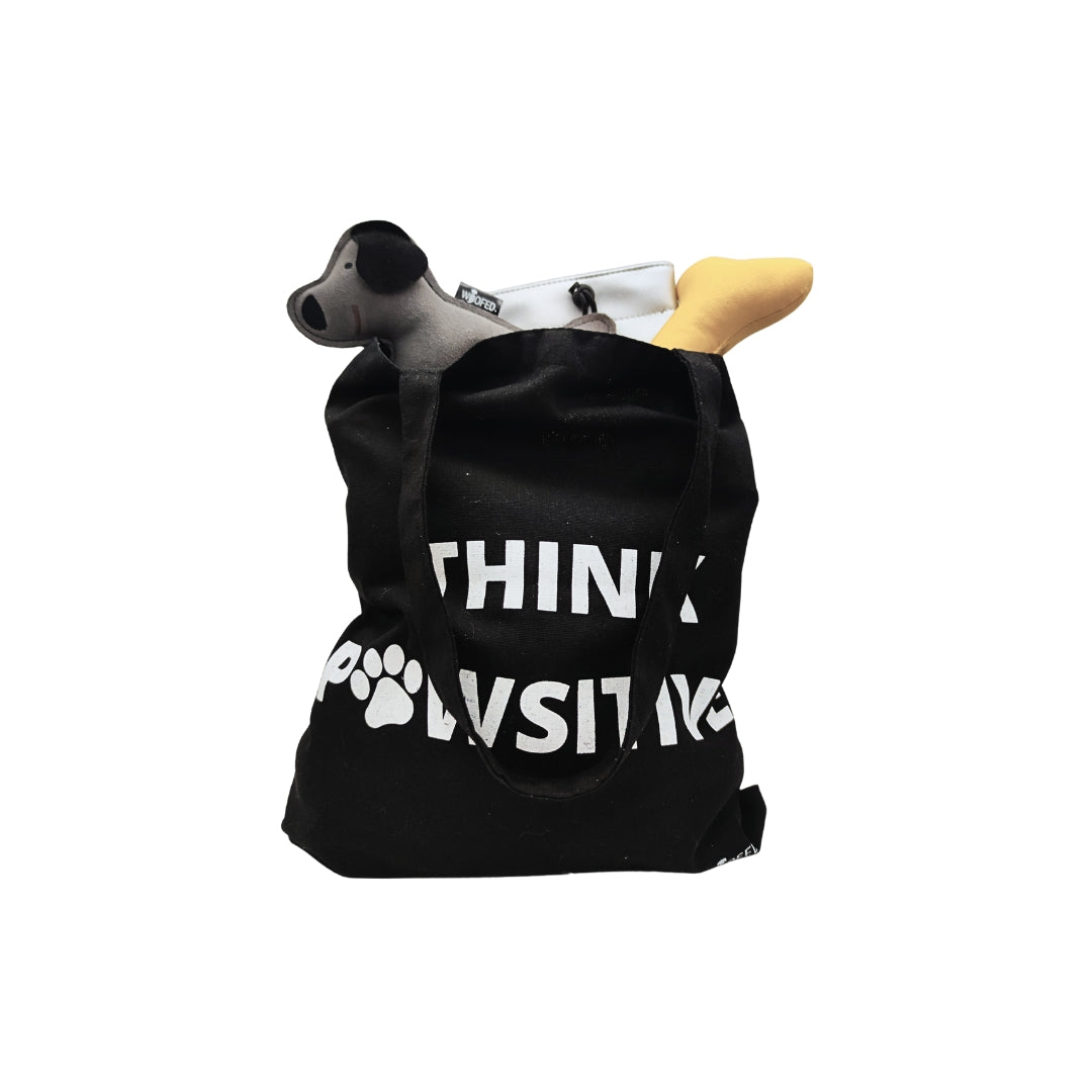Baumwolltasche "Think Pawsitive"