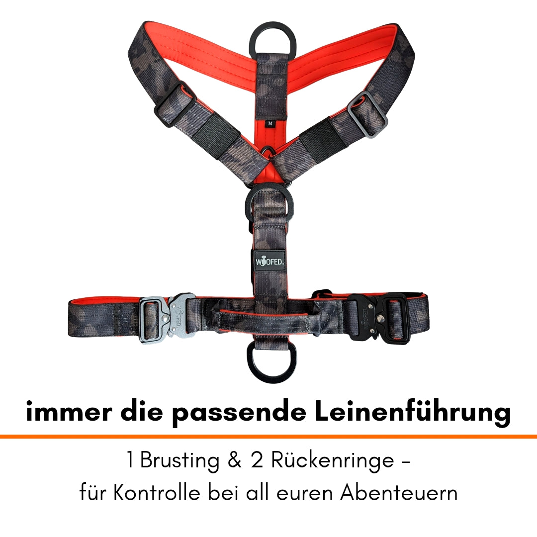 Y-Hundegeschirr 4fach-verstellbar mit Griff und Sicherheitsschnallen Signal Camo - ultraleicht