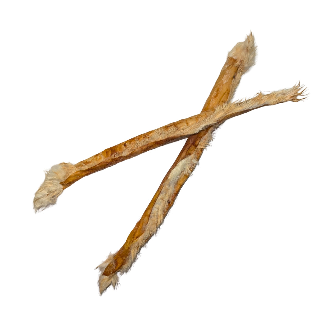 Kaninchenhaut Stangen mit Fell natur