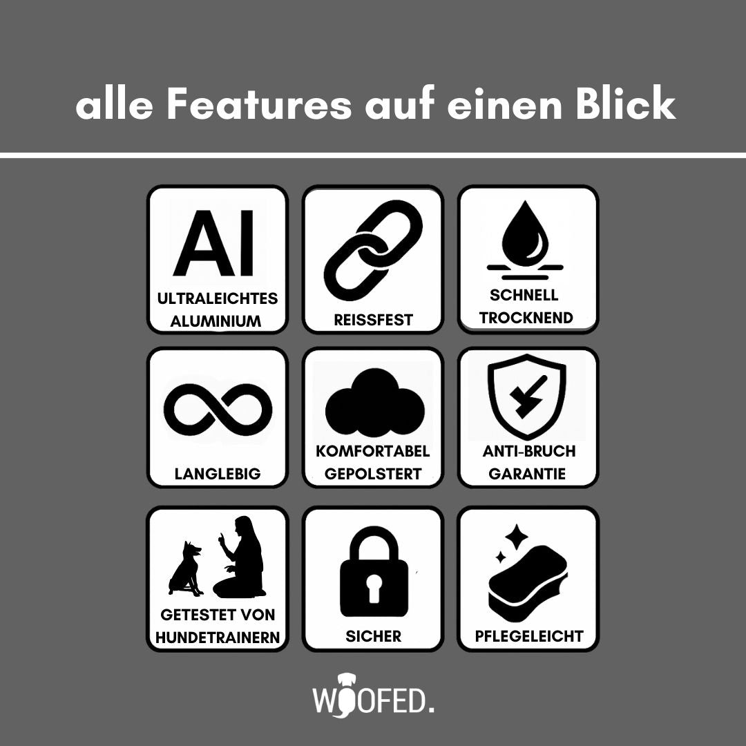 Nylon Halsband-Leine-Set Anthracite ultraleicht