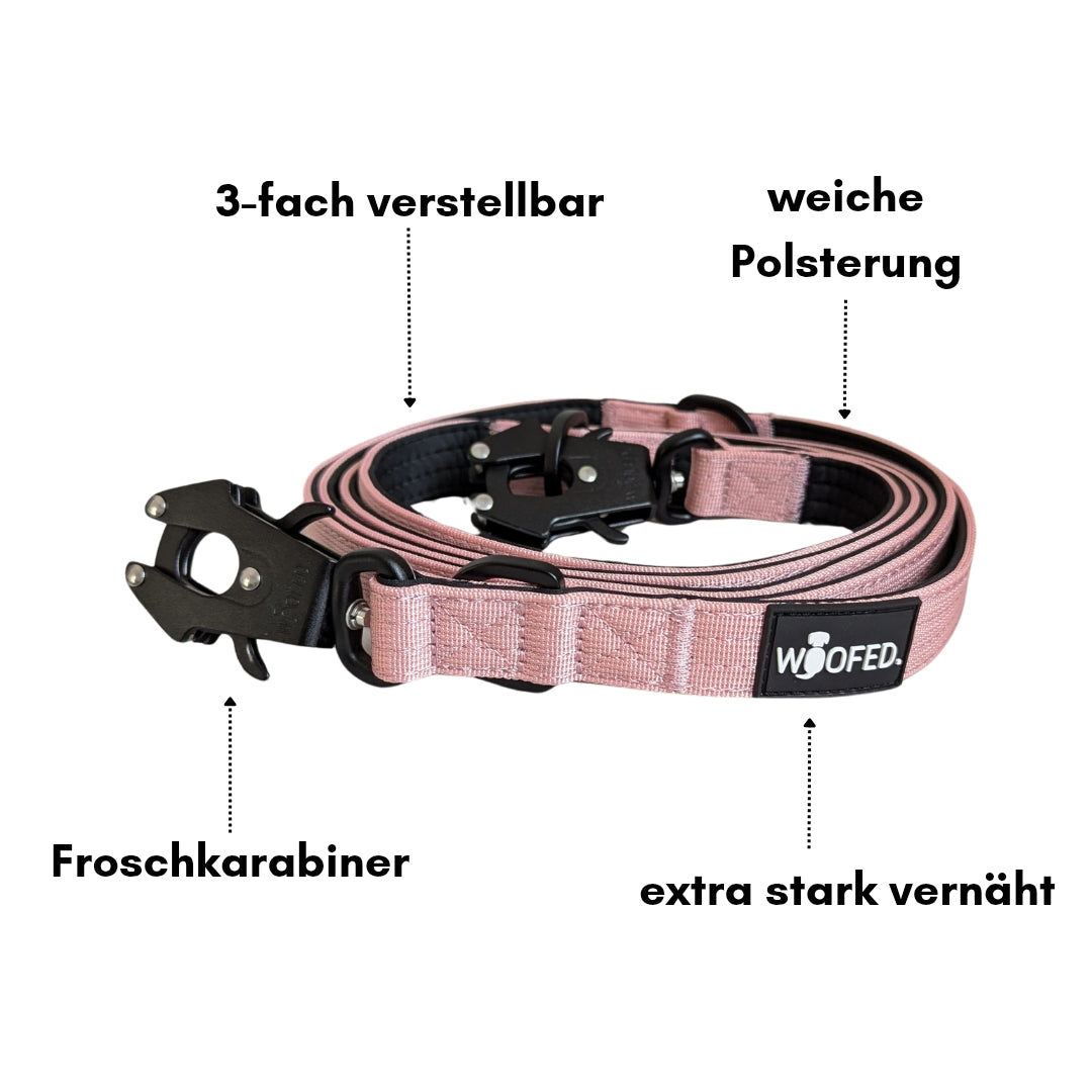 taktische Nylon Führleine Dusty Rose