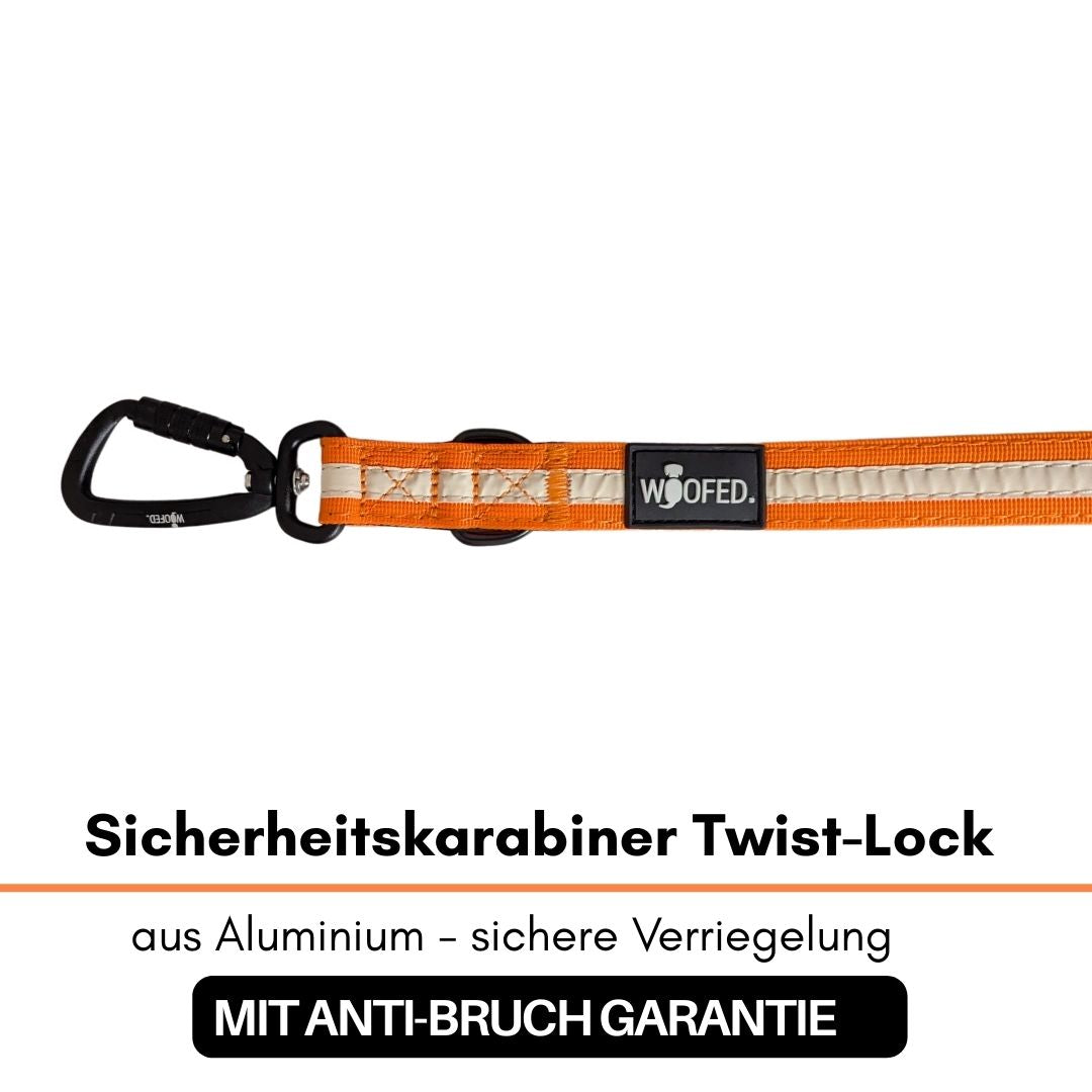Nylon Führleine Safety Lock Orange Glow