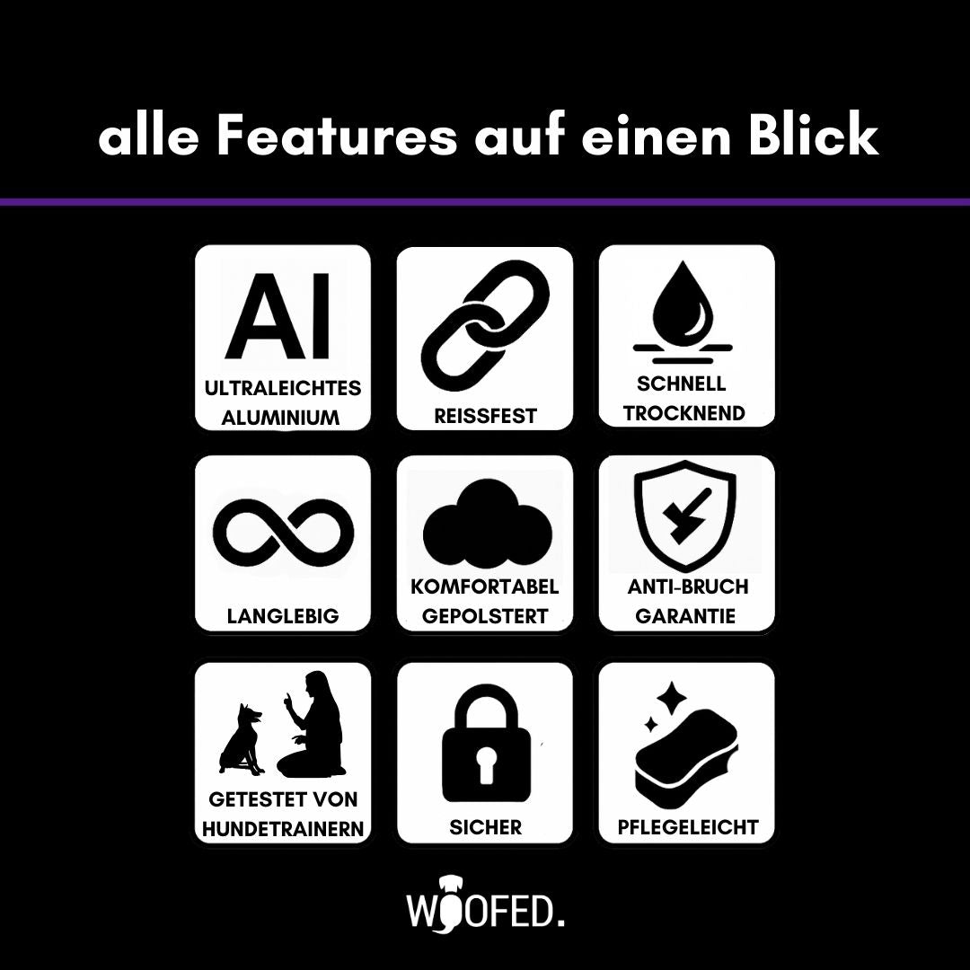 Nylon Halsband-Leine-Set Velvet Purple ultraleicht