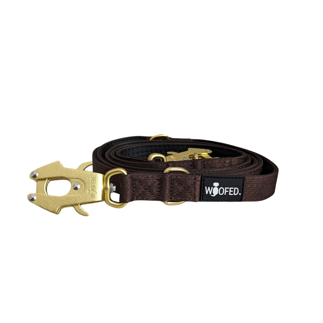 taktische Nylon Führleine Dark Brown