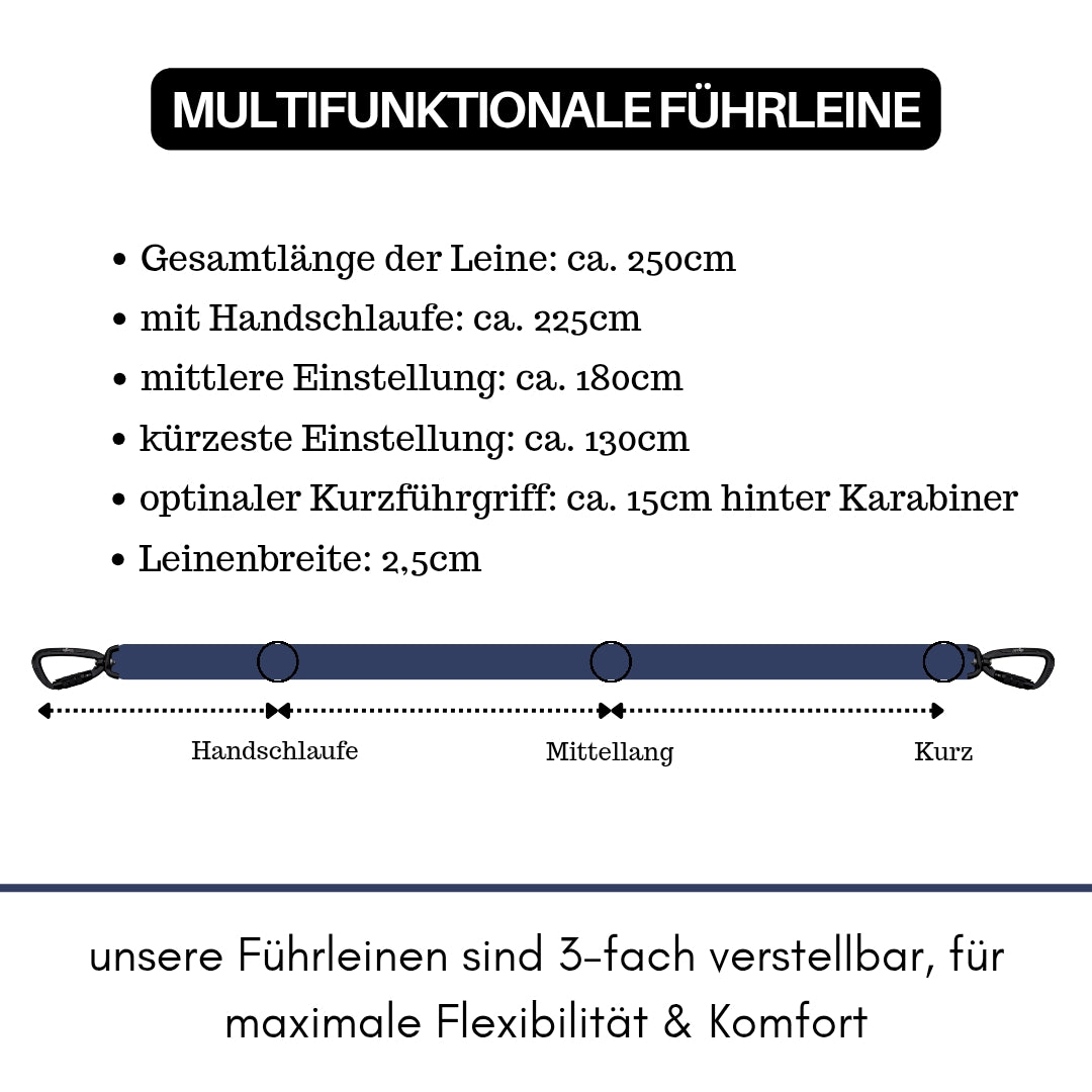 Nylon Pro Führleine Midnight Blue