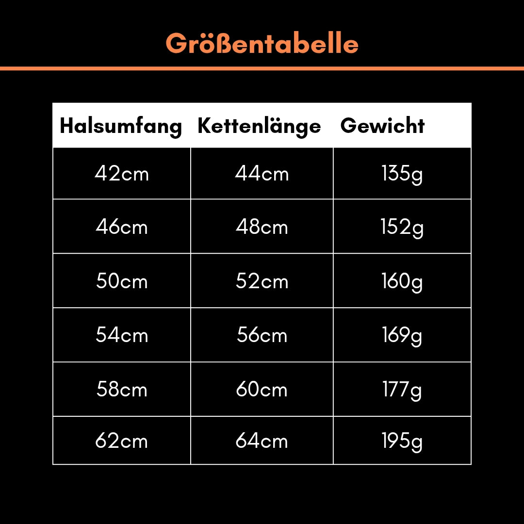 Woofchain Kettenhalsband aus Edelstahl Orange