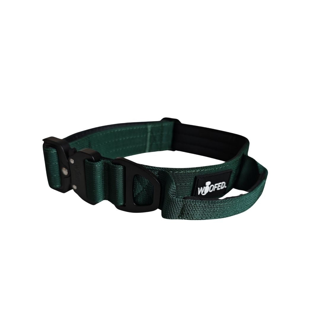 taktisches Nylon Halsband mit Griff Dark Green - ultraleicht