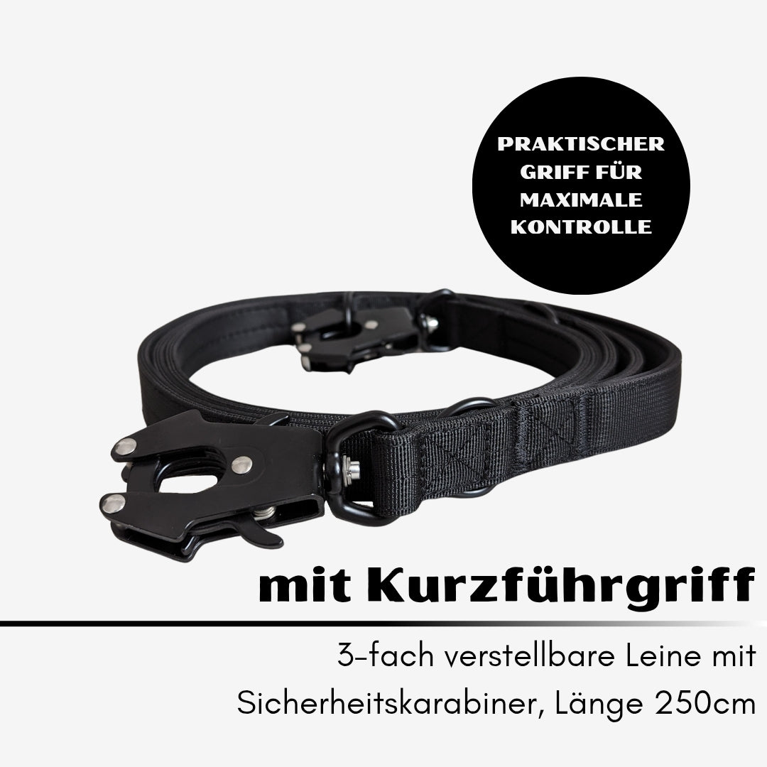 Nylon Tactical Leash Deep Black