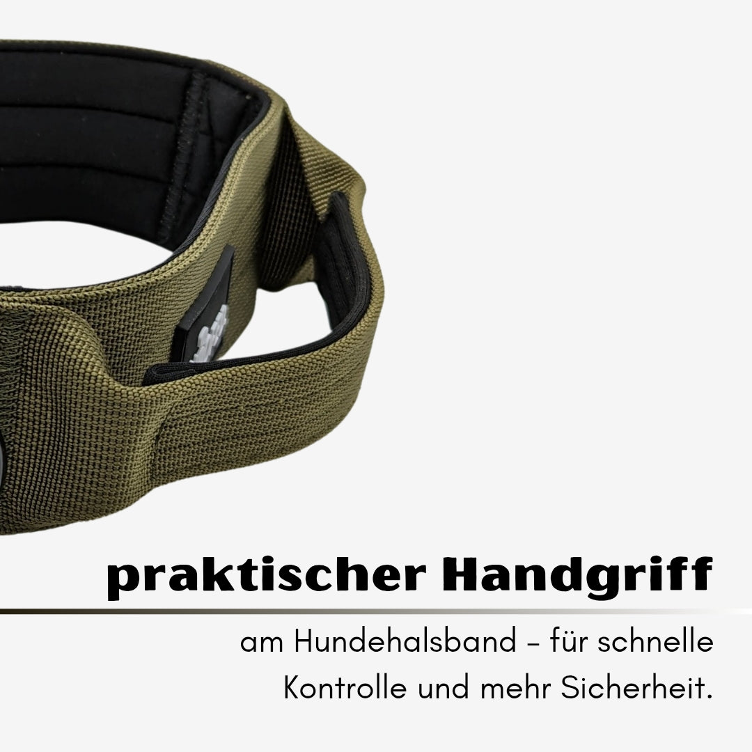 taktisches Nylon Halsband mit Griff Military Olive - ultraleicht