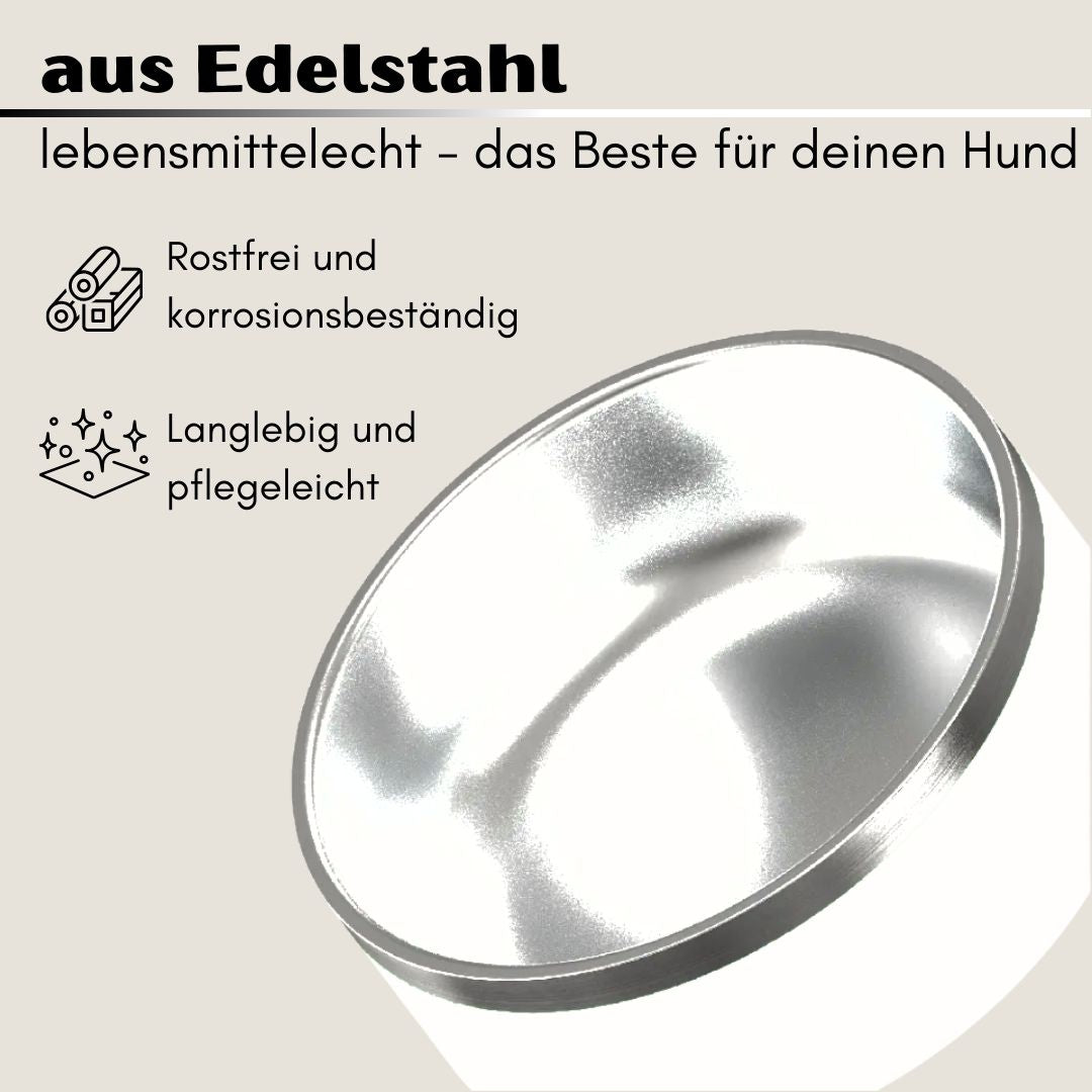 Premium Edelstahlnapf Pure White