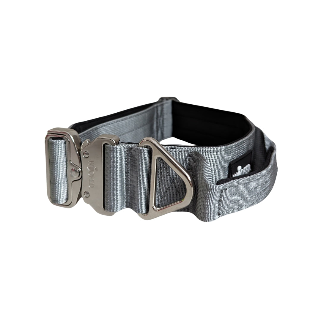 taktisches Nylon Halsband Silver Grey